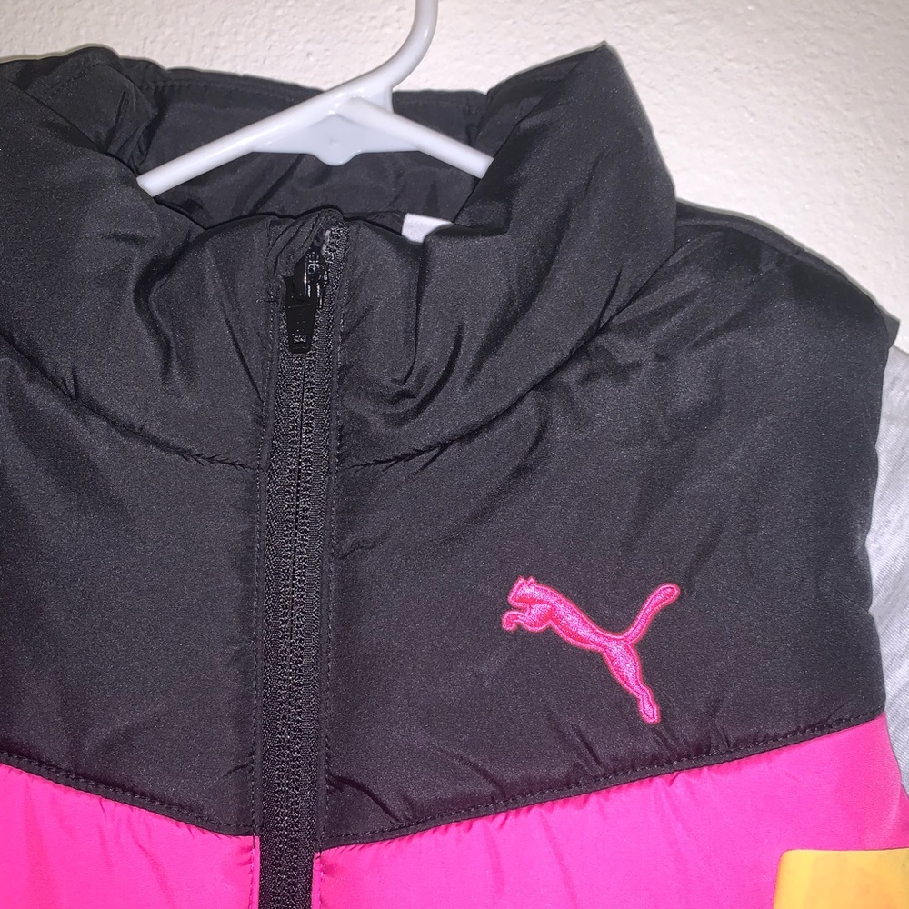 PUMA Girl's 2 Piece Set Quilted Vest Long Sleeve T-Shirt S (7/8) NEW - Picture 6 of 8
